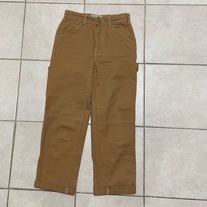 Everlane The Carpenter Cargo Pant Straight Leg High-Rise Crop Golden Brown